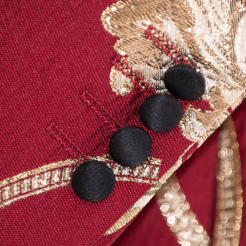 Red and Gold 3D Baroque Slim-Fit Jacket