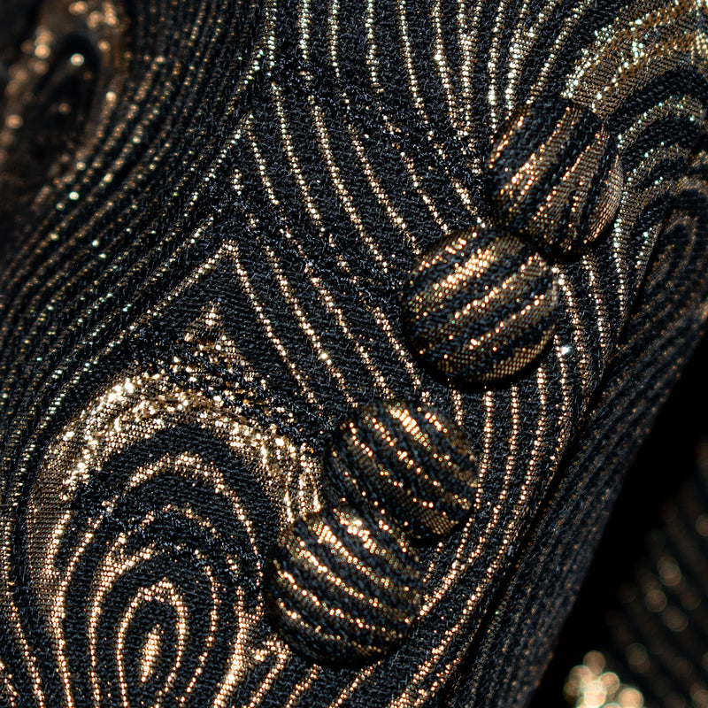 Black and Gold Ogee Slim-Fit Tuxedo Jacket