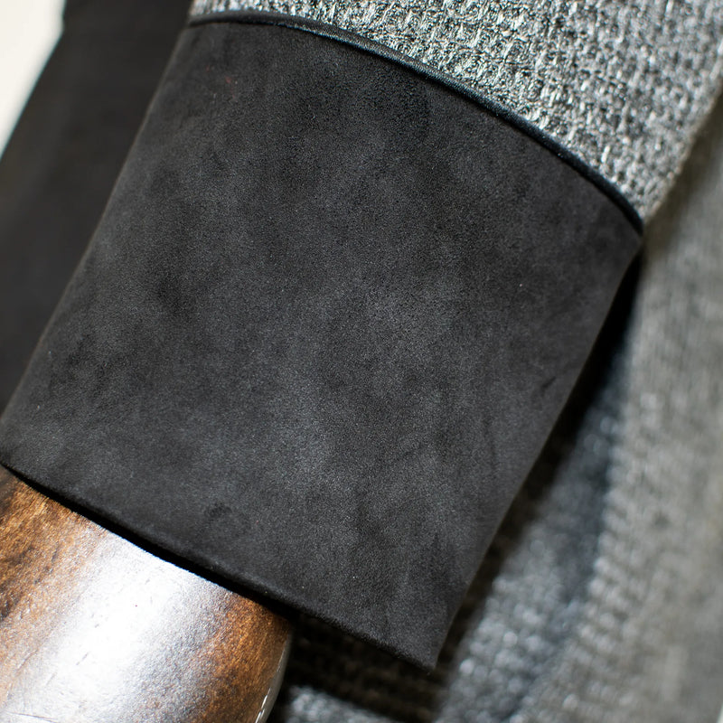 Charcoal Waffle-Weave Modern-Fit Tuxedo Jacket with Velvet Trim