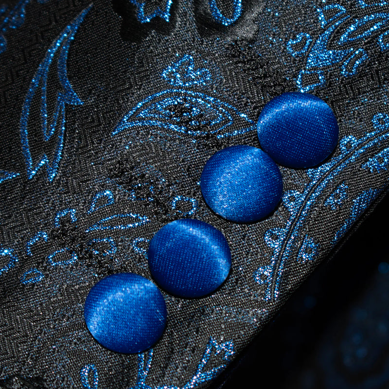 Royal Blue Paisley Slim-Fit Tuxedo Jacket