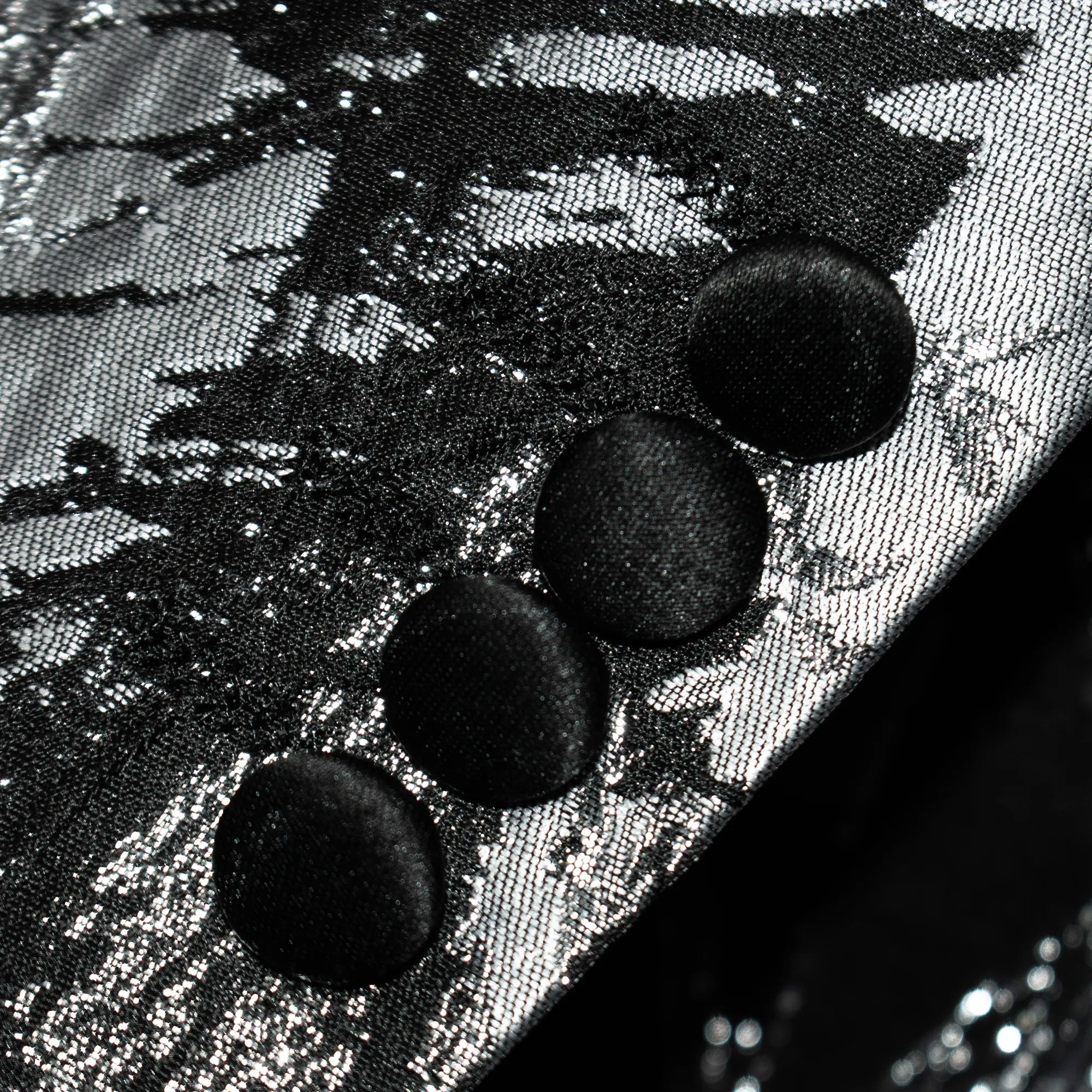 Black and Silver Marbled Slim-Fit Tuxedo Jacket