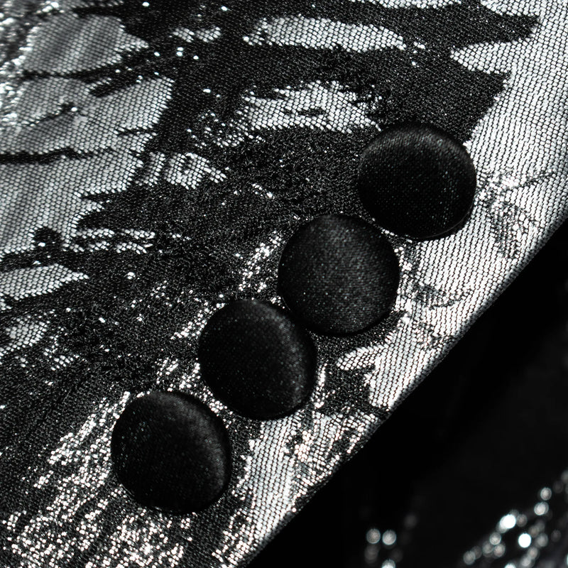 Black and Silver Marbled Slim-Fit Tuxedo Jacket