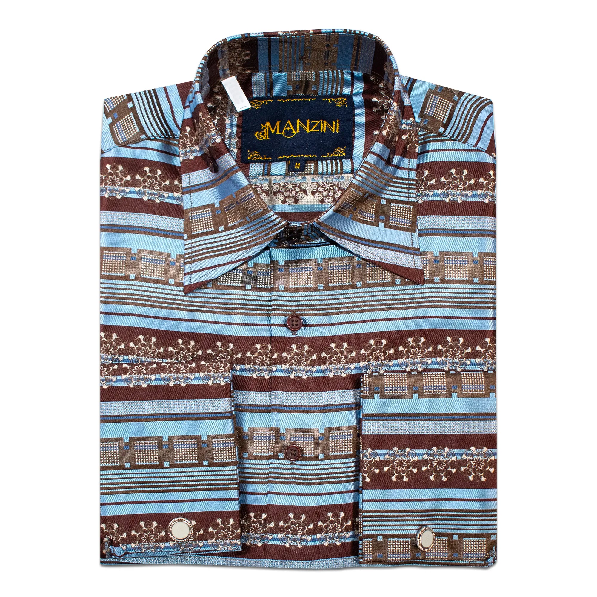 Sky Patterned Designer Regular-Fit Shirt with Cufflinks