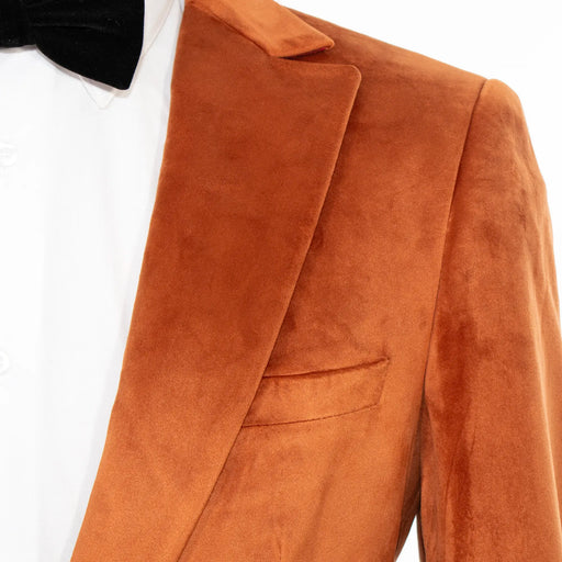 Rust Velvet Slim-Fit Dinner Jacket