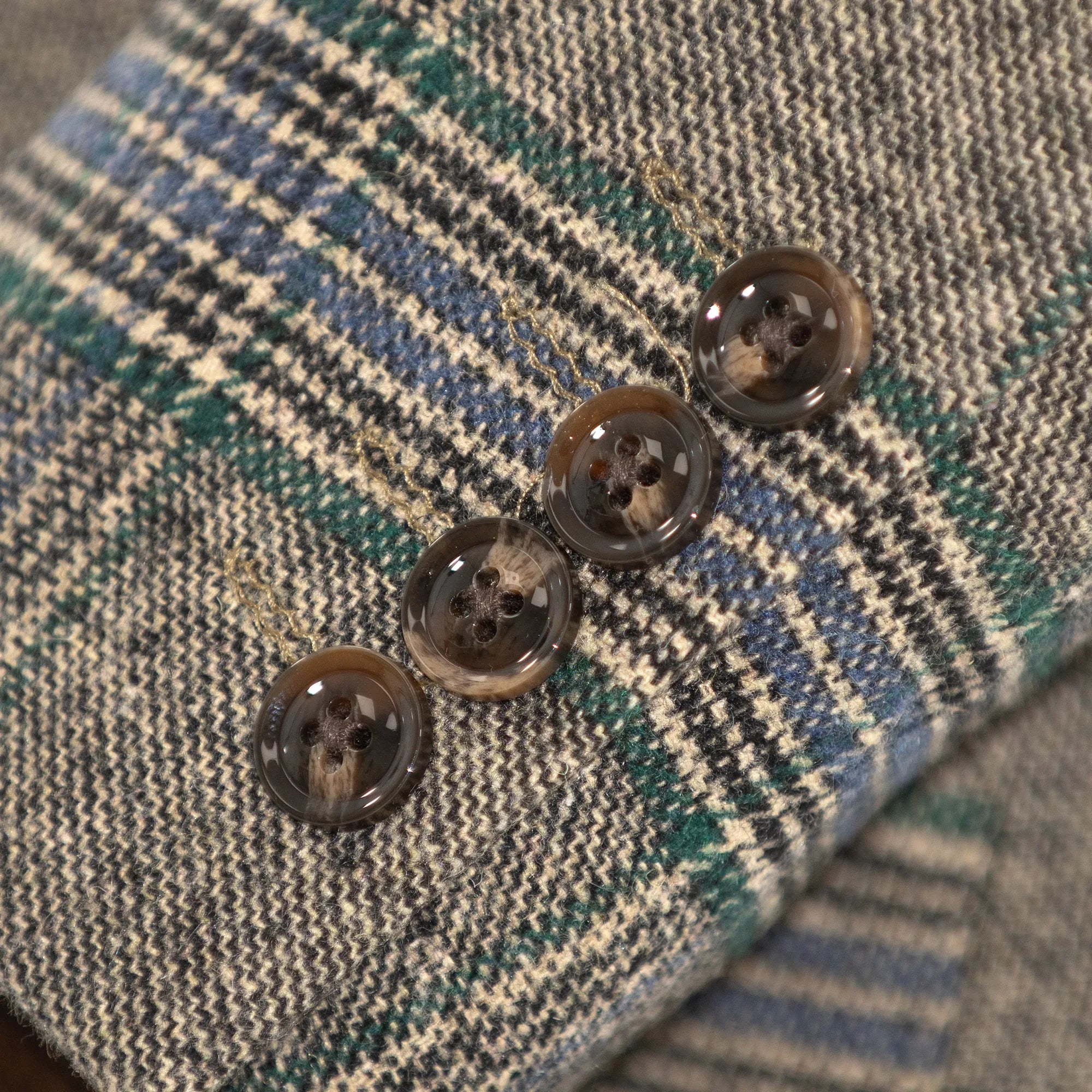 Kelly Green Wool Plaid Jacket With Removable Fleece Liner