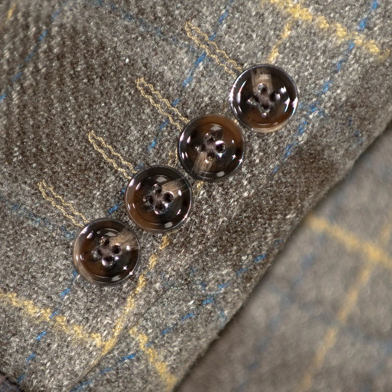 Taupe Wool Plaid Jacket With Removable Fleece Liner