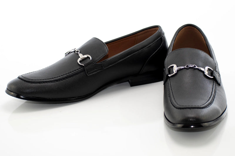 Black Slip-On Loafer with Snaffle Bit