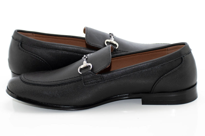 Black Slip-On Loafer with Snaffle Bit