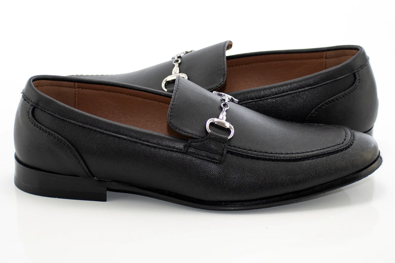 Black Slip-On Loafer with Snaffle Bit
