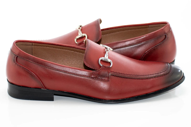 Burgundy Slip-On Loafer with Snaffle Bit