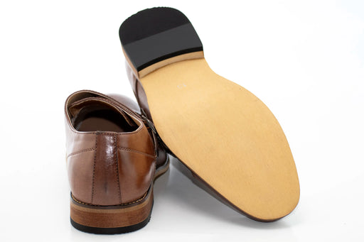 Brown Double-Monk Strap Cap-Toe