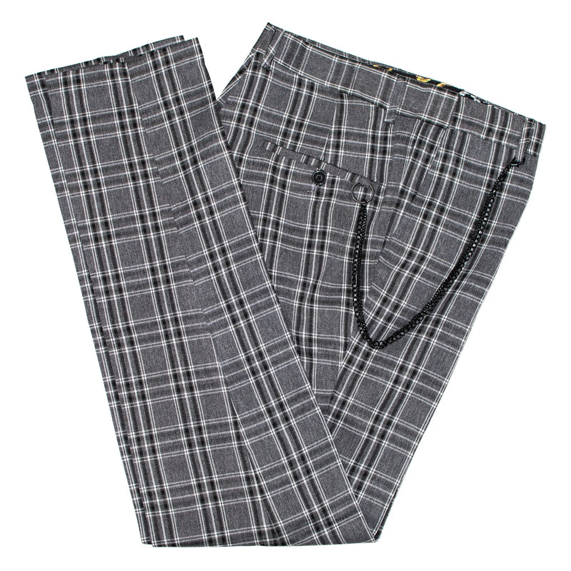 Charcoal Plaid Dress Pants