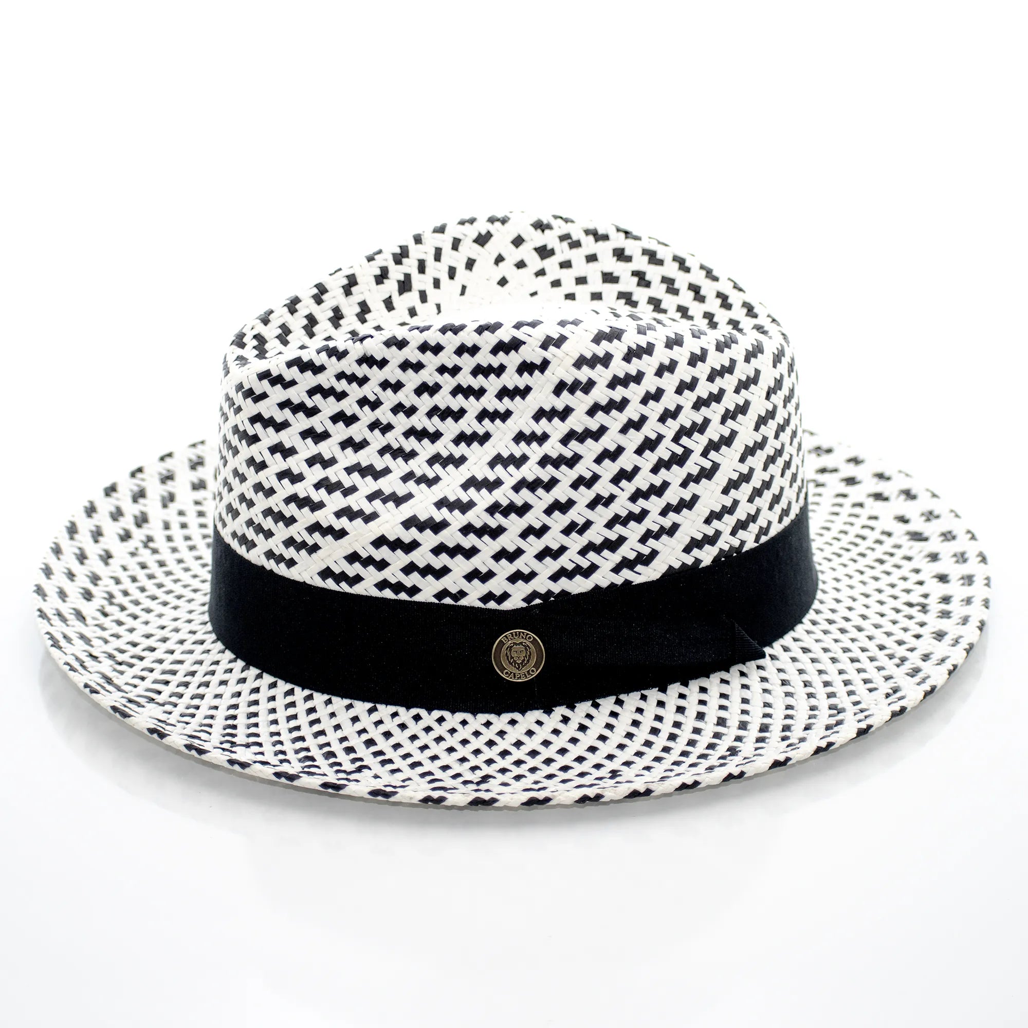 Straw Fedora Hat with Handmade Snap-Brim