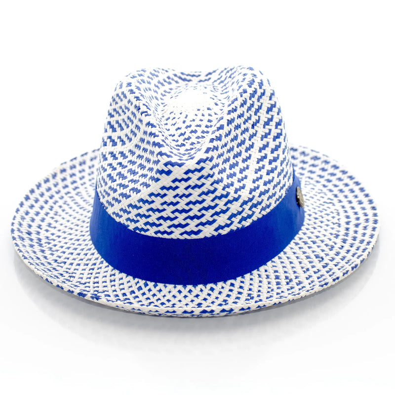 Straw Fedora Hat with Handmade Snap-Brim