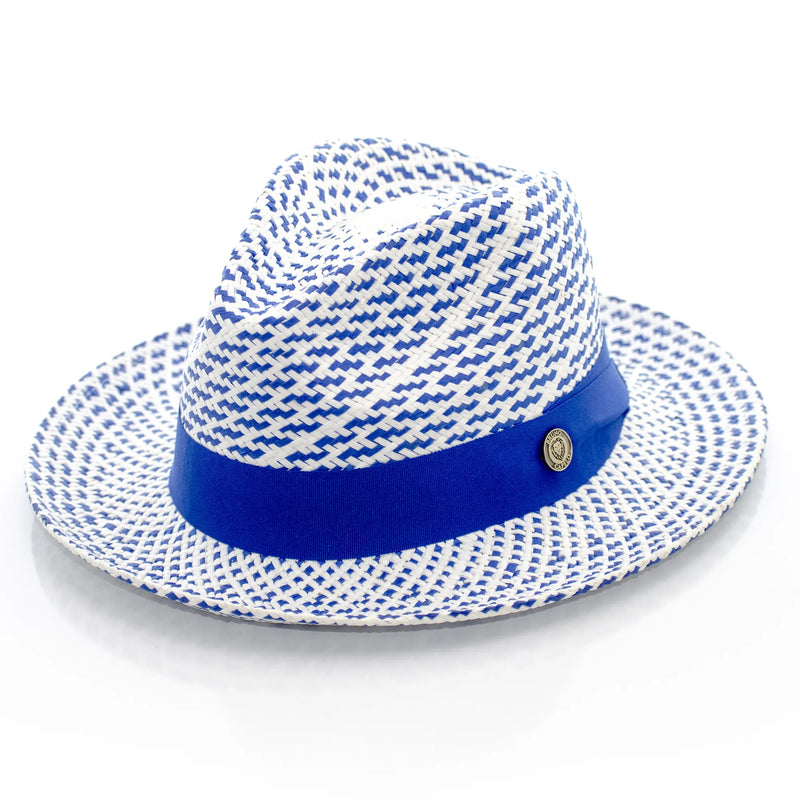 Straw Fedora Hat with Handmade Snap-Brim