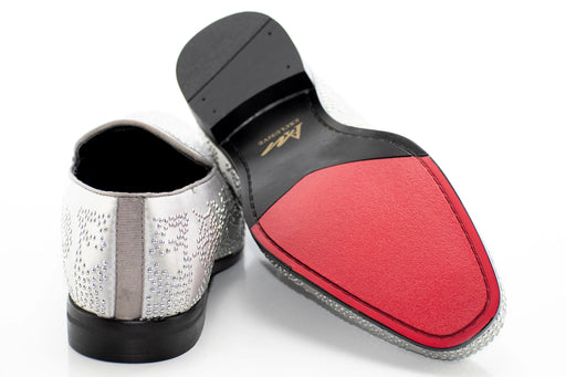 Studded Satin Smoking Loafer