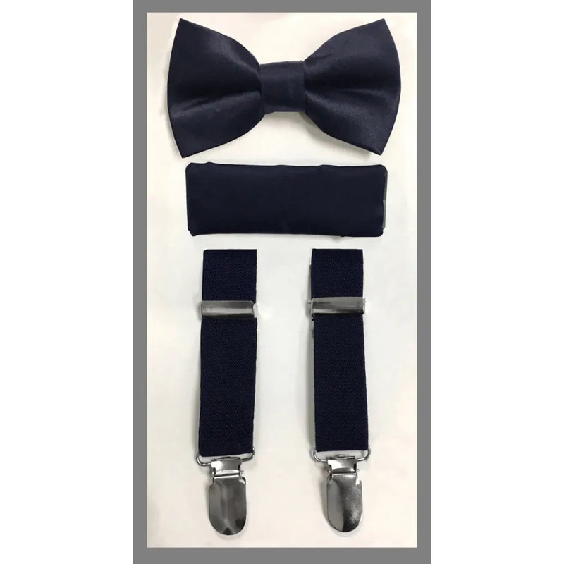 Kid's Clip Suspender Set w/ Bow Tie & Hanky