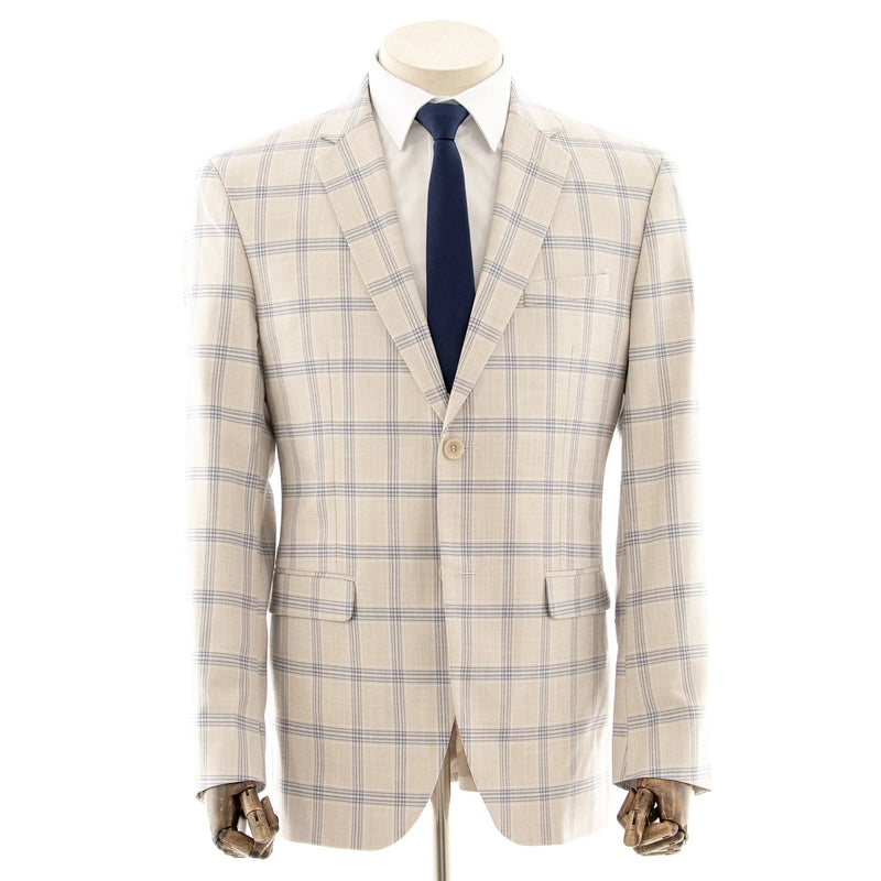 Sand Plaid 3-Piece Tailored-Fit Suit