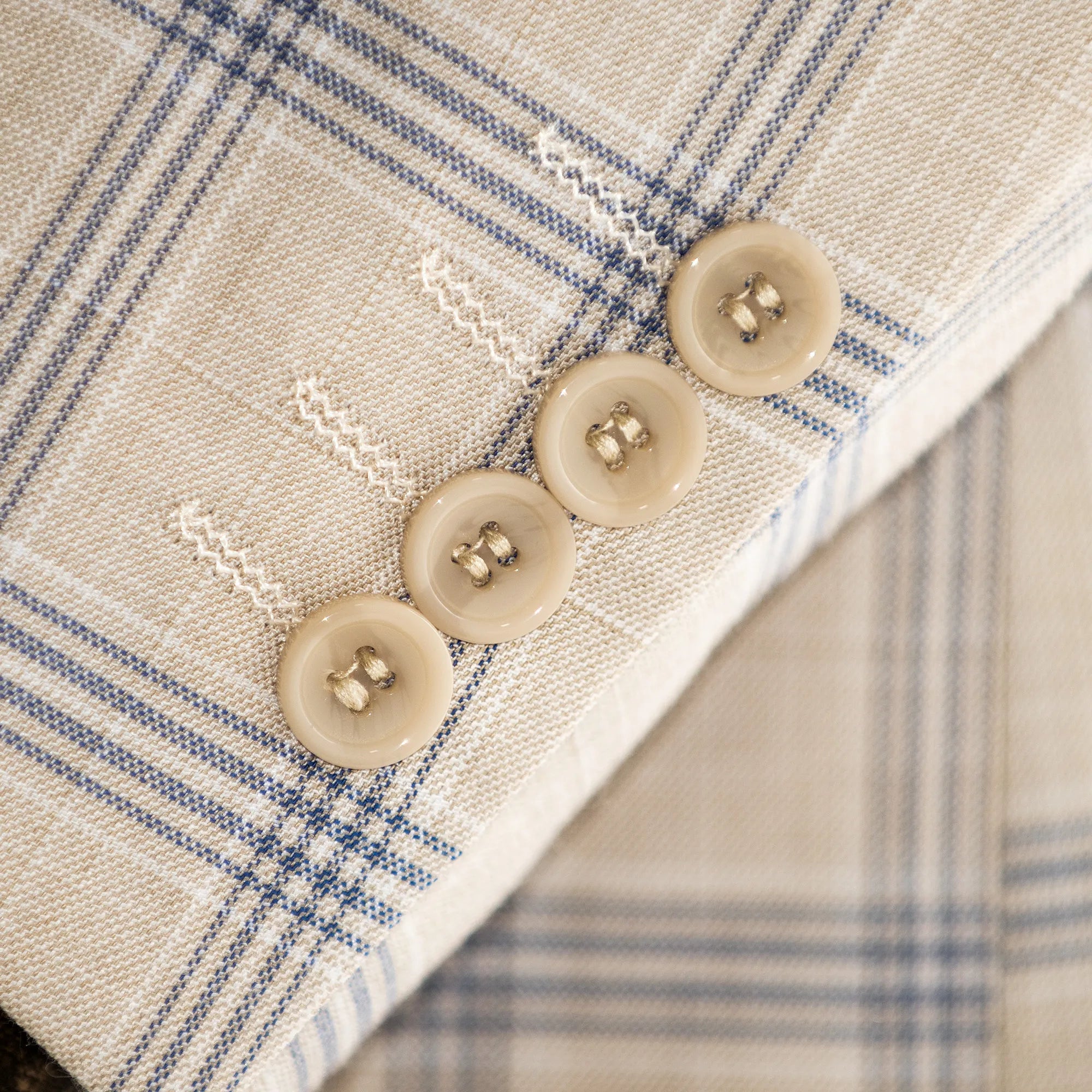 Sand Plaid 3-Piece Tailored-Fit Suit