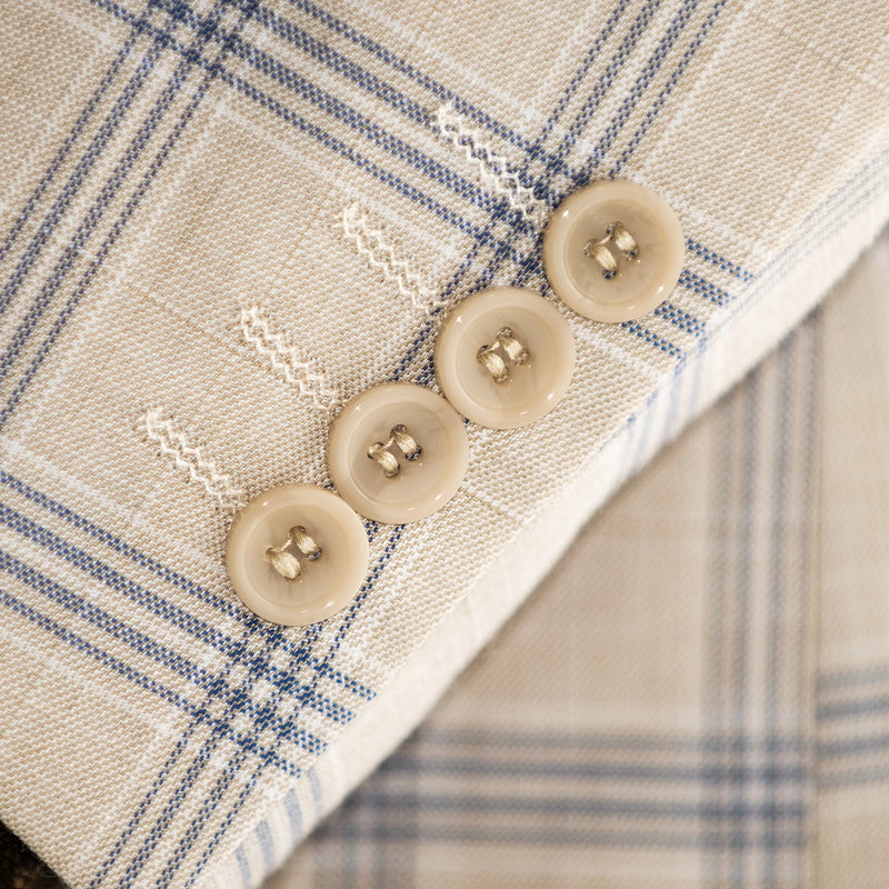 Sand Plaid 3-Piece Tailored-Fit Suit