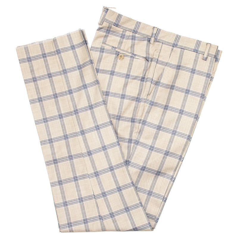 Sand Plaid 3-Piece Tailored-Fit Suit