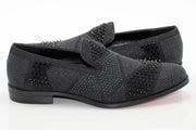 Men's Black Studded Spiked Dress Loafer