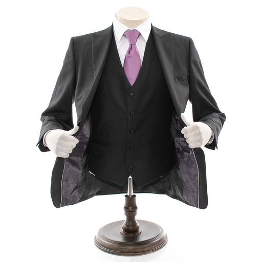 Men's Black 3-Piece Suit With Peak Lapels