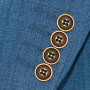 Men's Blue And Brown 3-Piece Suit With Peak Lapels