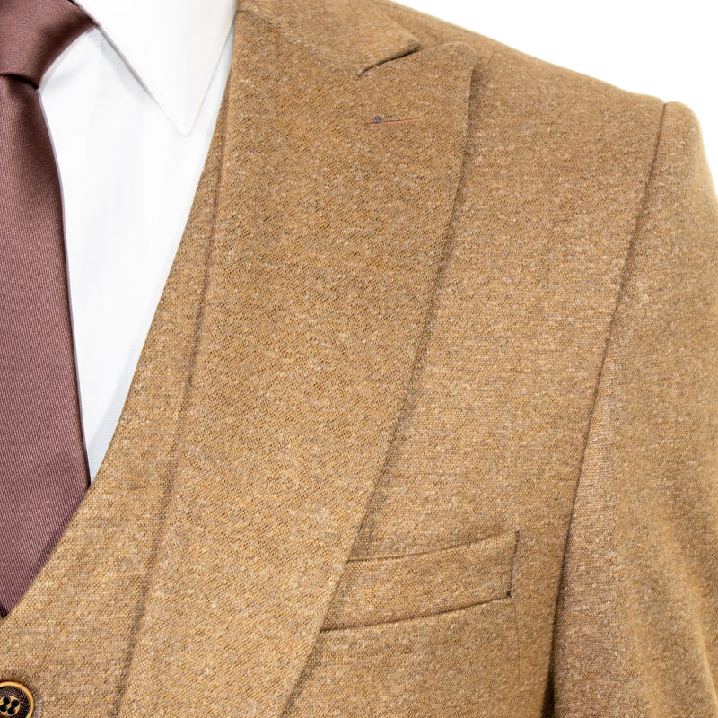 Pierce | Camel 3-Piece Slim-Fit Suit