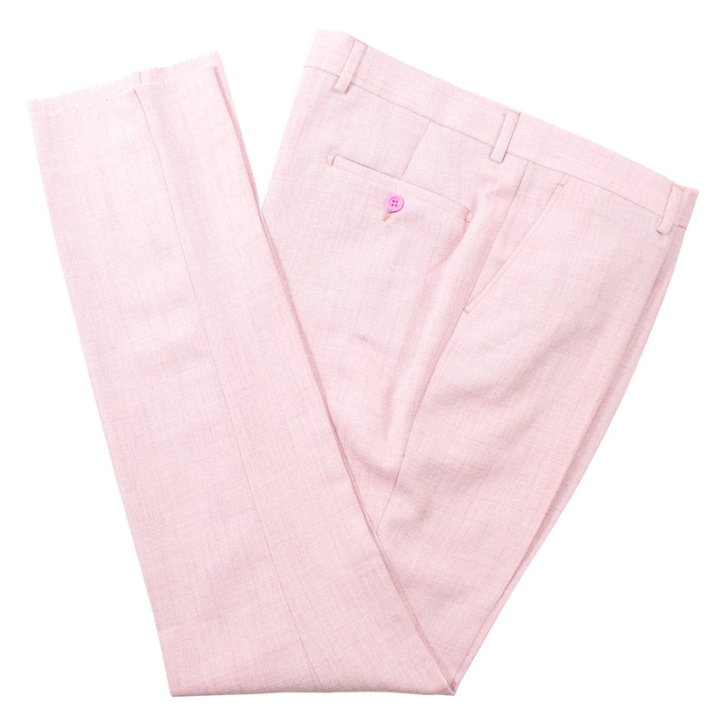 Men's Dusty Rose And Black 3-Piece Suit With Peak Lapels