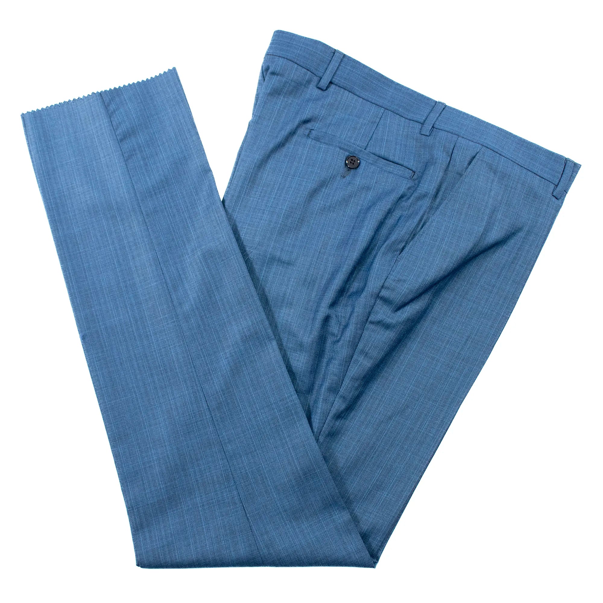 Men's Sapphire Blue 3-Piece Suit With Peak Lapels