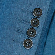 Men's Sapphire Blue 3-Piece Suit With Peak Lapels