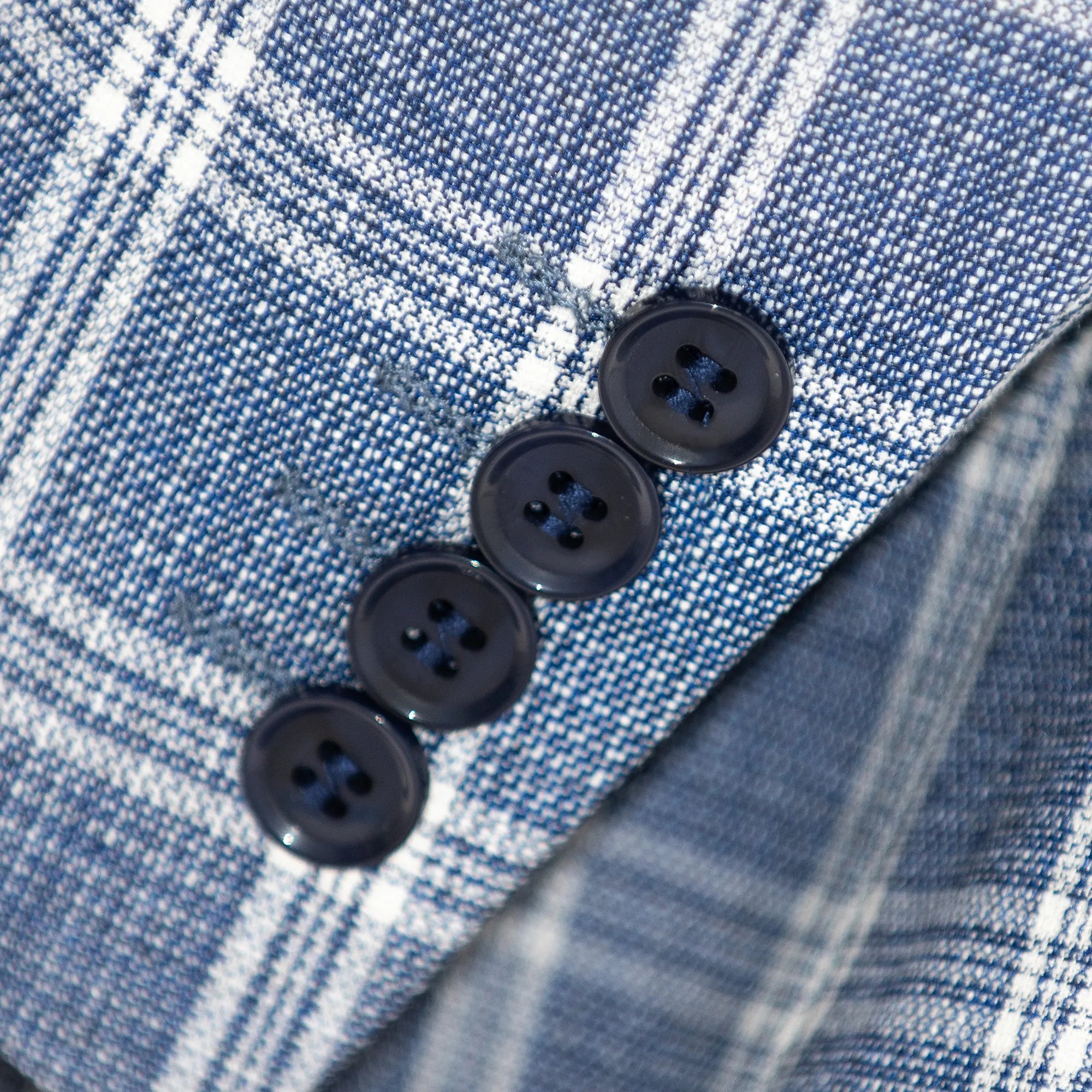 Blue Plaid 3-Piece Tailored-Fit Suit