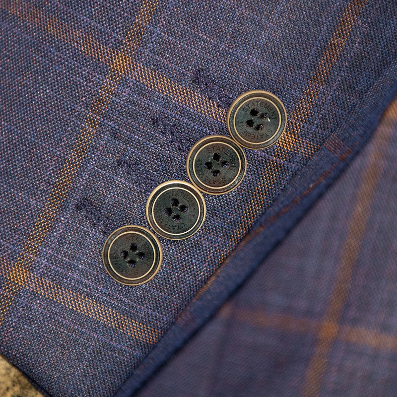 Eggplant Windowpane Plaid 2-Piece Tailored-Fit Suit