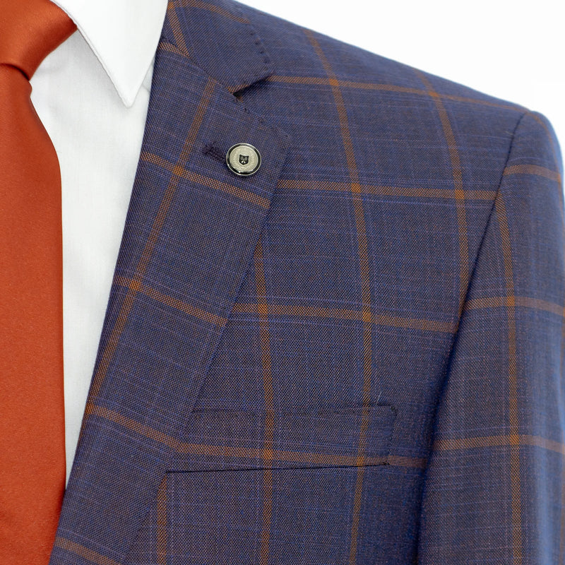 Eggplant Windowpane Plaid 2-Piece Tailored-Fit Suit