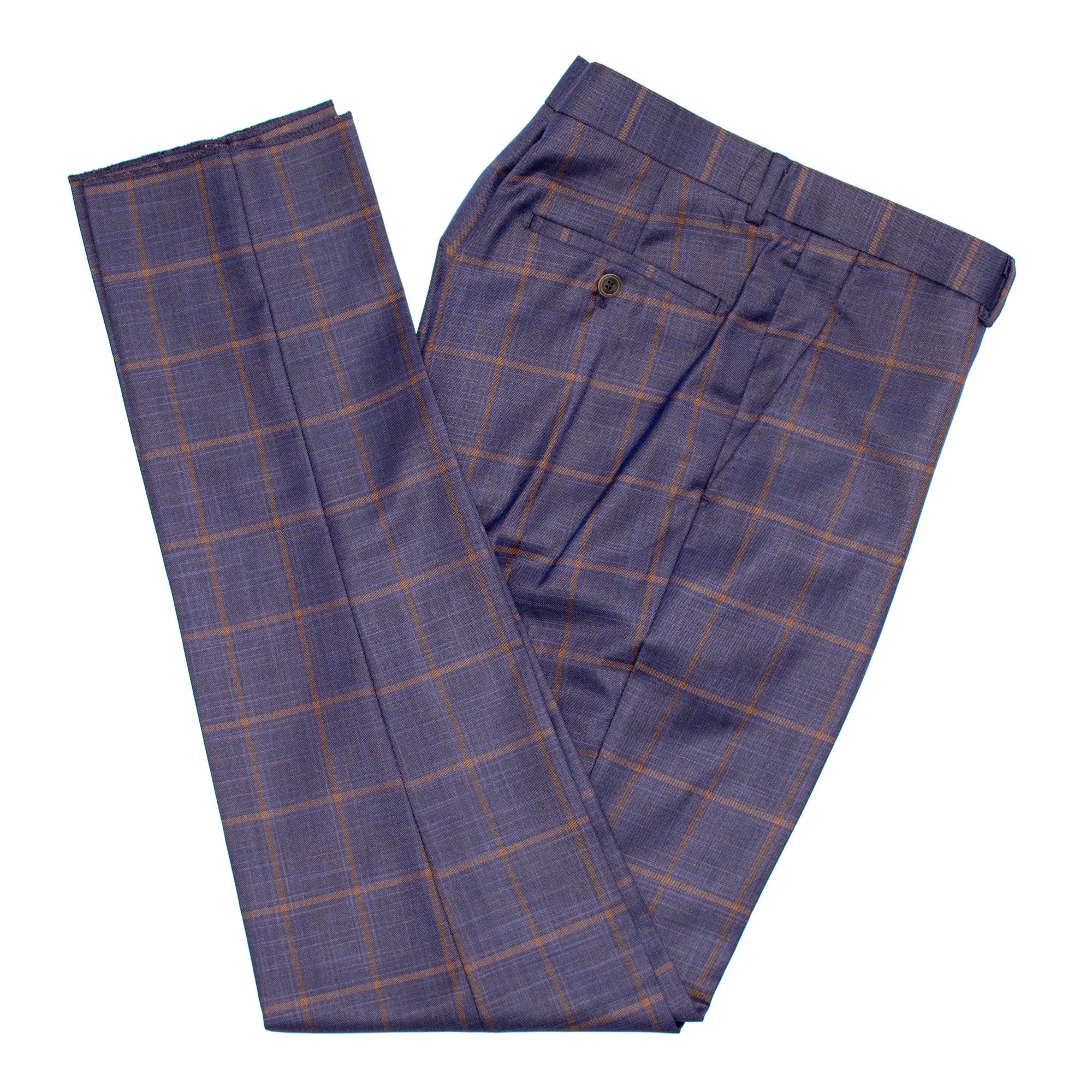 Eggplant Windowpane Plaid 2-Piece Tailored-Fit Suit