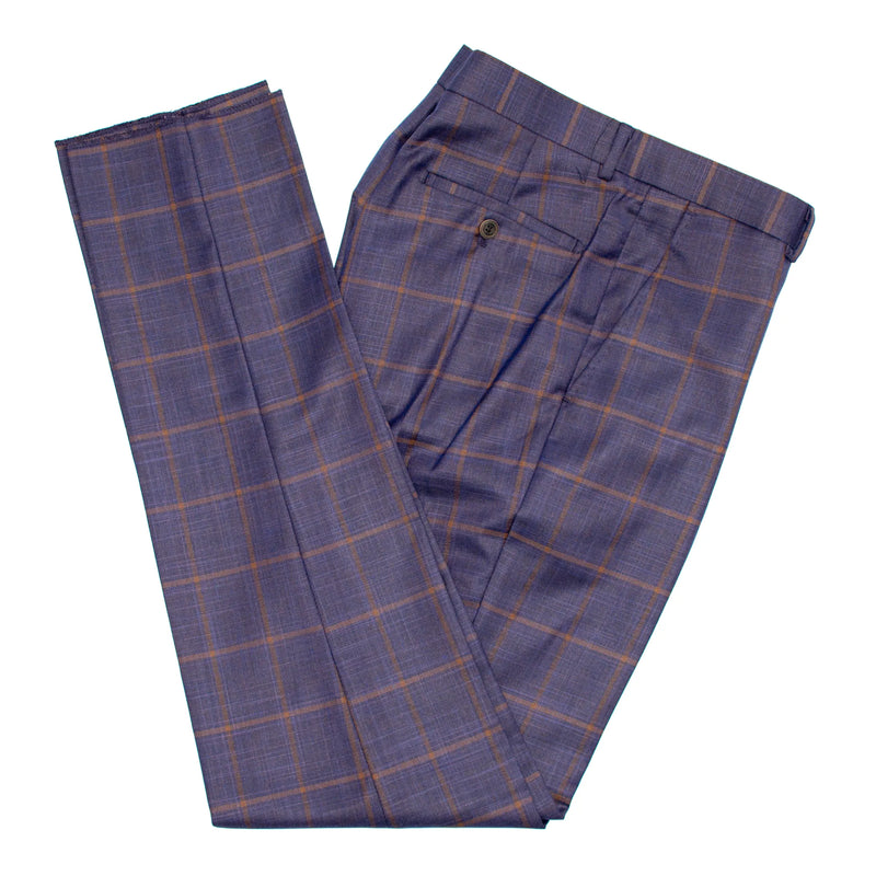 Eggplant Windowpane Plaid 2-Piece Tailored-Fit Suit