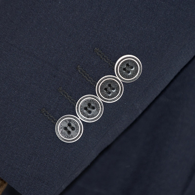 Navy on Navy Windowpane 2-Piece Tailored-Fit Suit