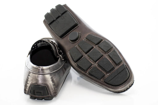 Black Sequined Driver Loafer with Gold Bit