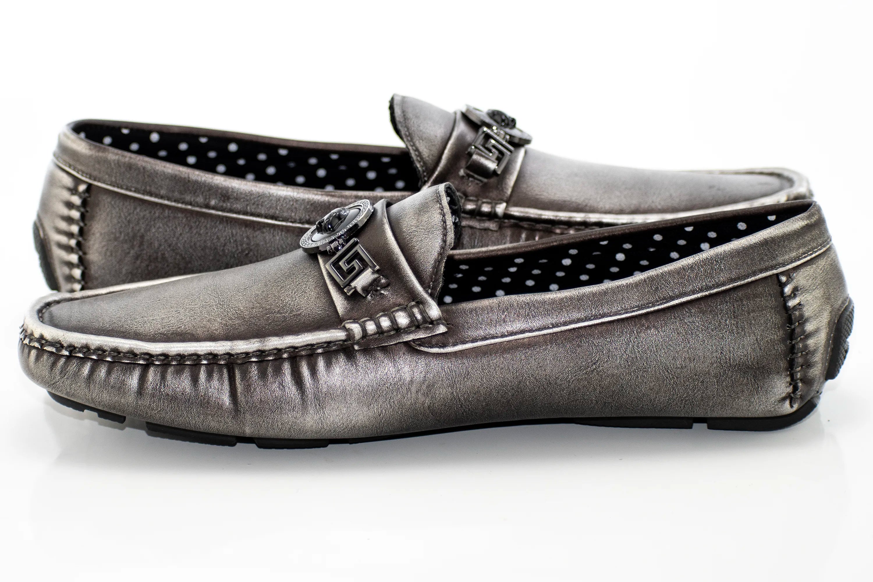 Black Sequined Driver Loafer with Gold Bit