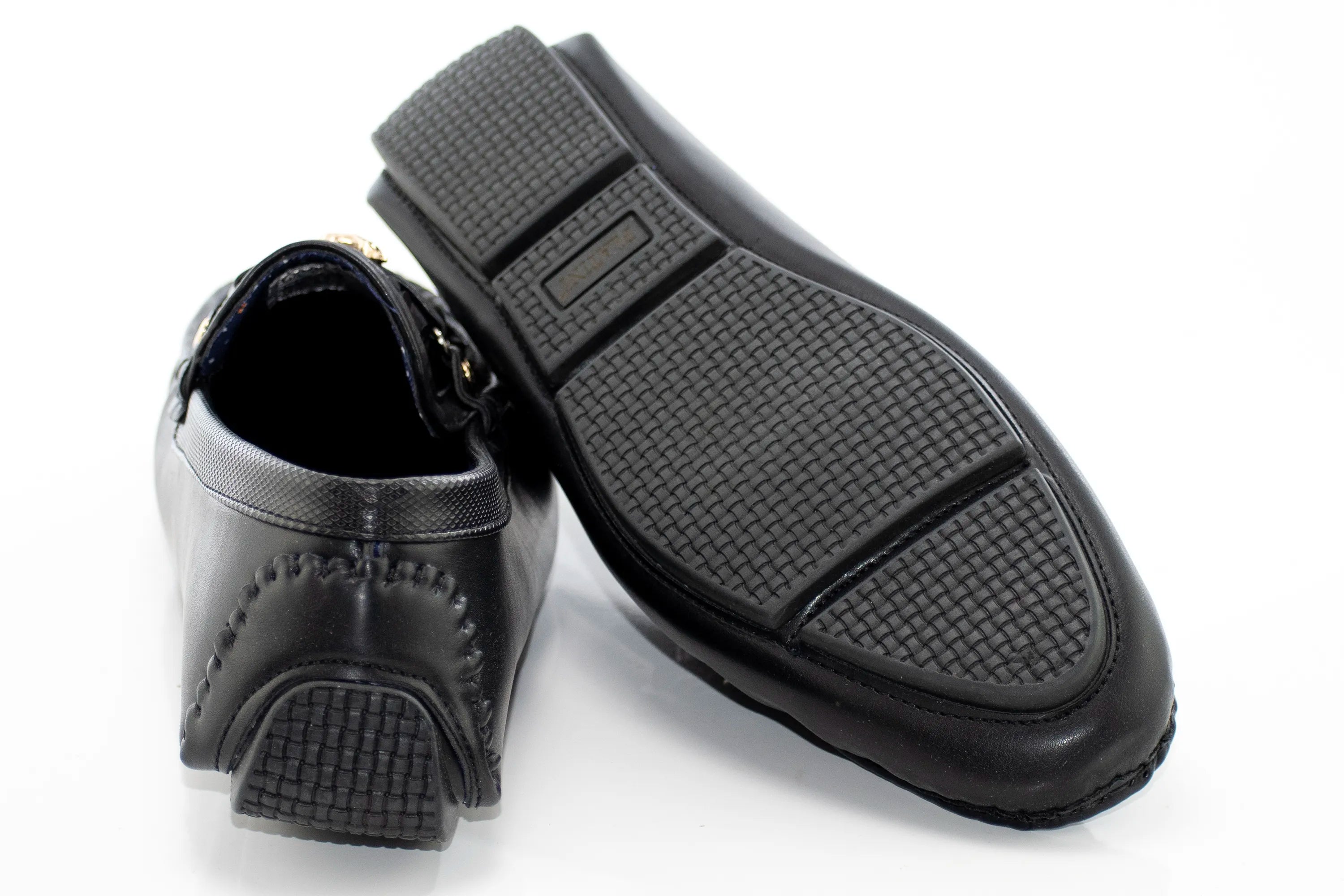 Black Sequined Driver Loafer with Gold Bit