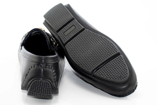 Black Sequined Driver Loafer with Gold Bit