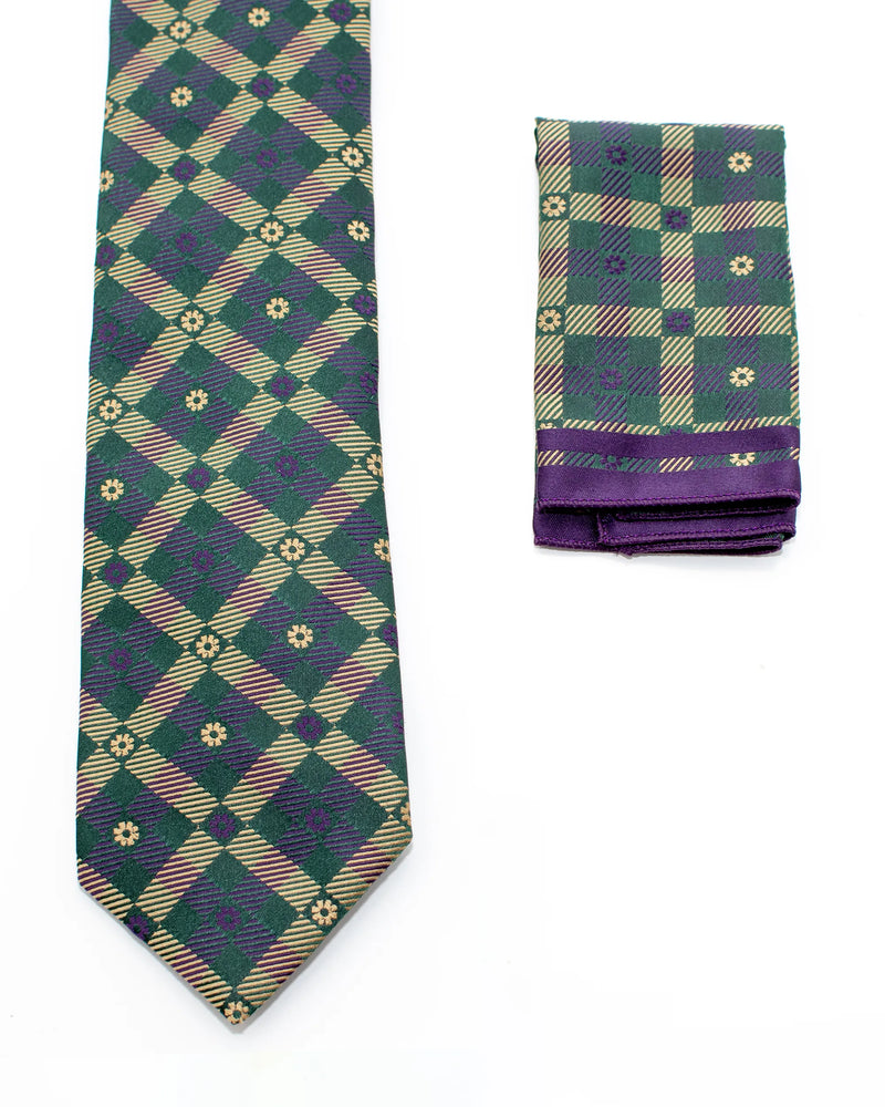 Plaid Argyle Designed Necktie