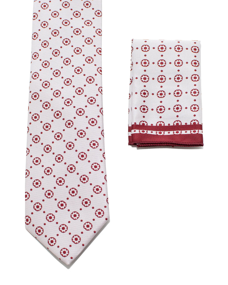 Diagonal Floral Polka Dot Necktie