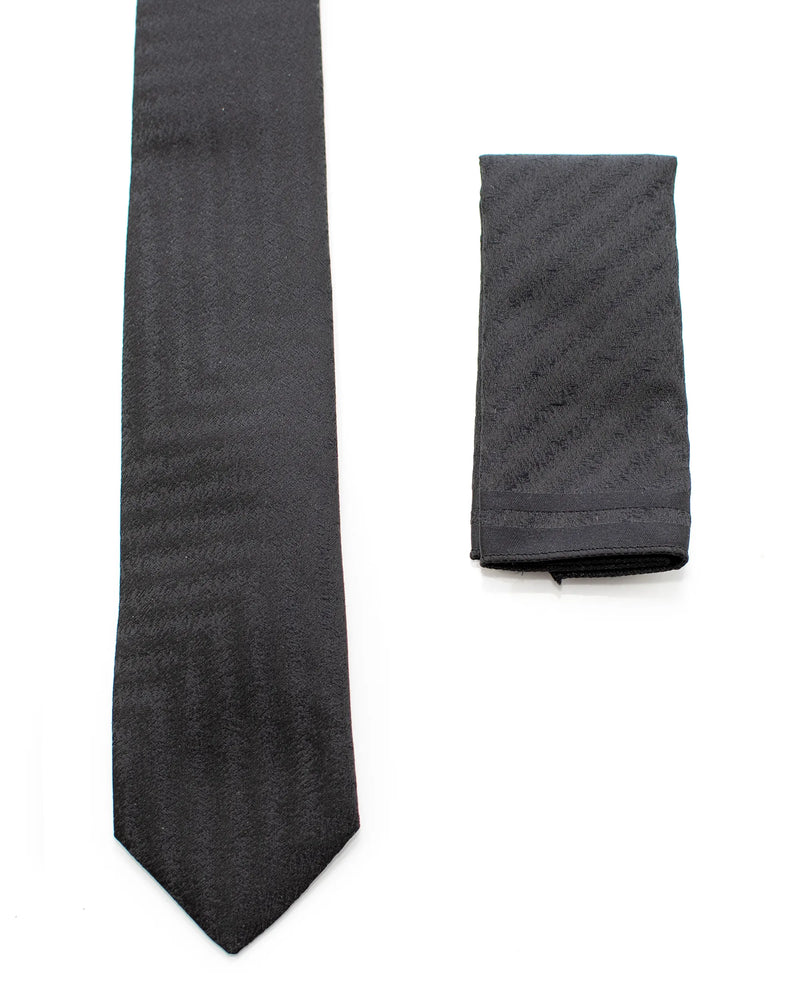 Black Step Stripe Necktie