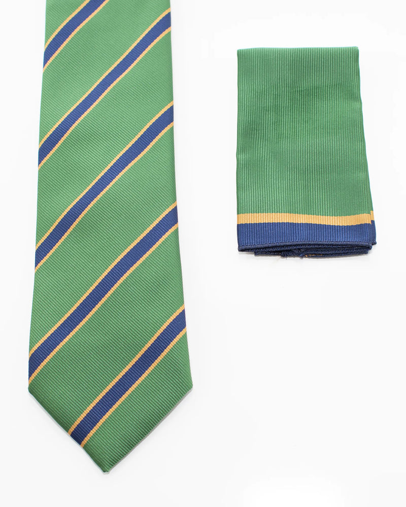 Green Regimental Striped Necktie