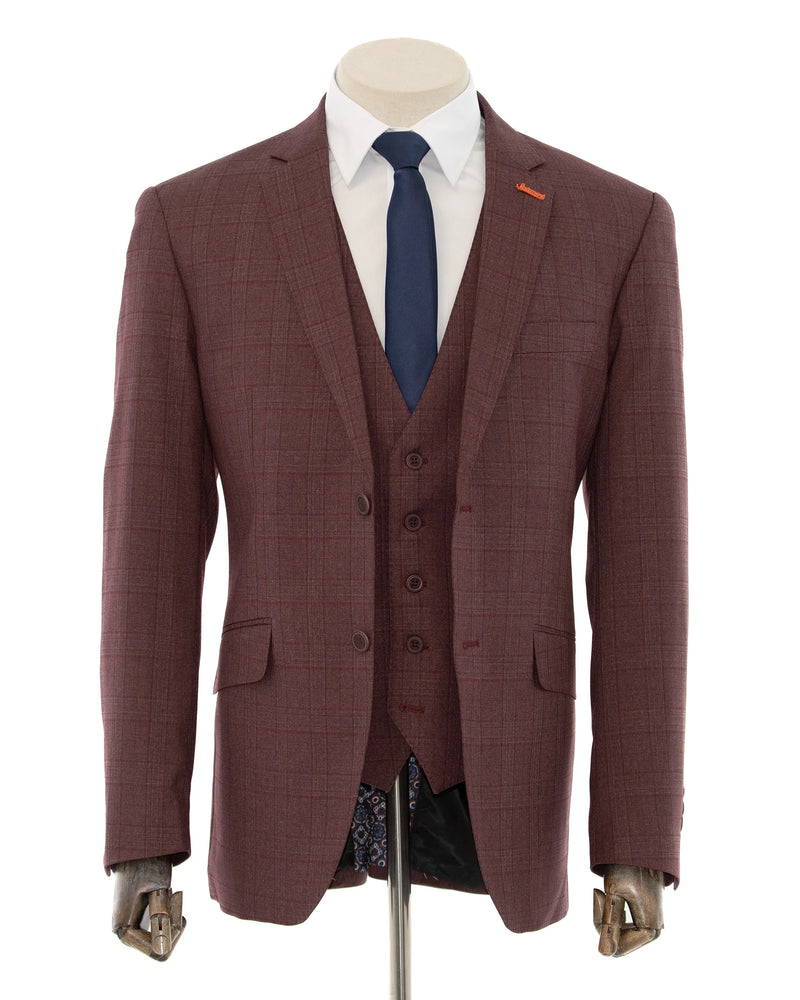 Tartan Plaid 3-Piece Tailored-Fit Suit