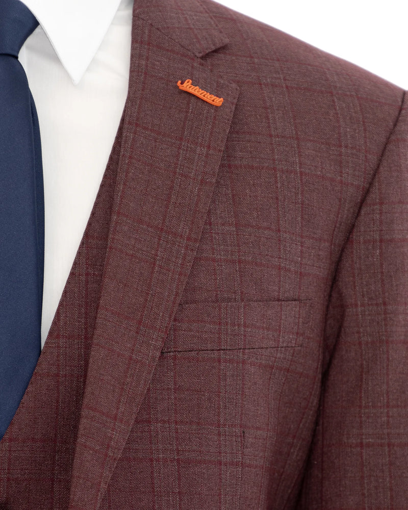 Tartan Plaid 3-Piece Tailored-Fit Suit
