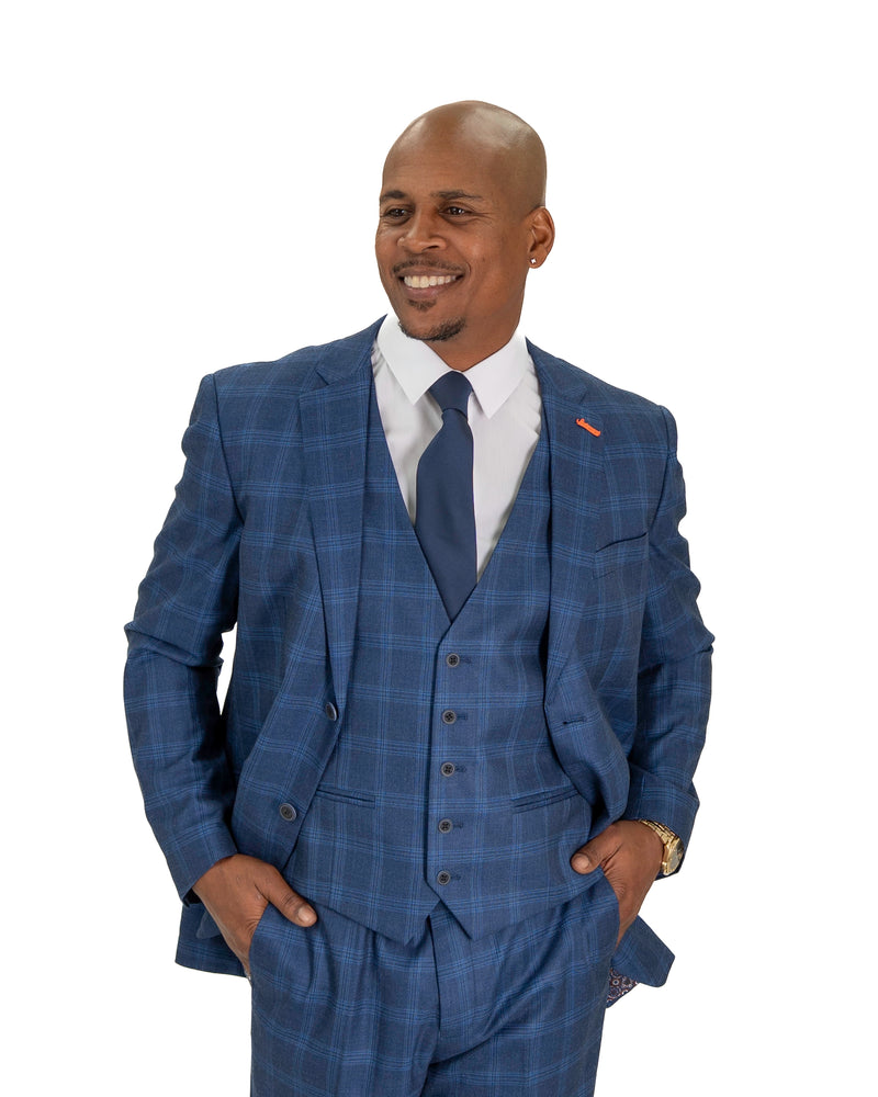 Tartan Plaid 3-Piece Tailored-Fit Suit