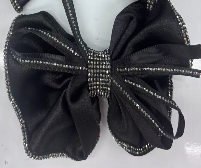 Luxe Rhinestone Ribbon Bow Tie